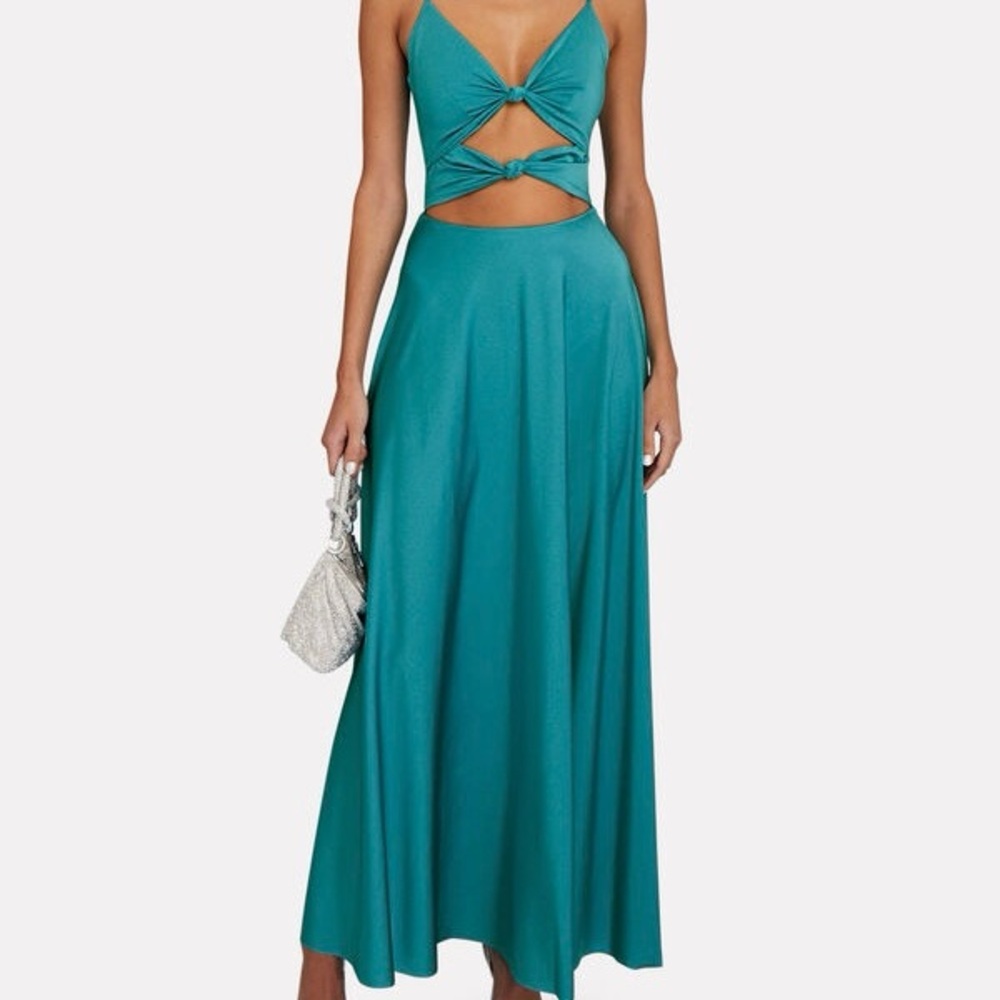 Maygel Coronel Sol Cutout Maxi Dress in Grotta Blue/Teal, One Size (US 2 – 8)